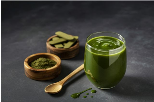 Detox smoothies with spirulina